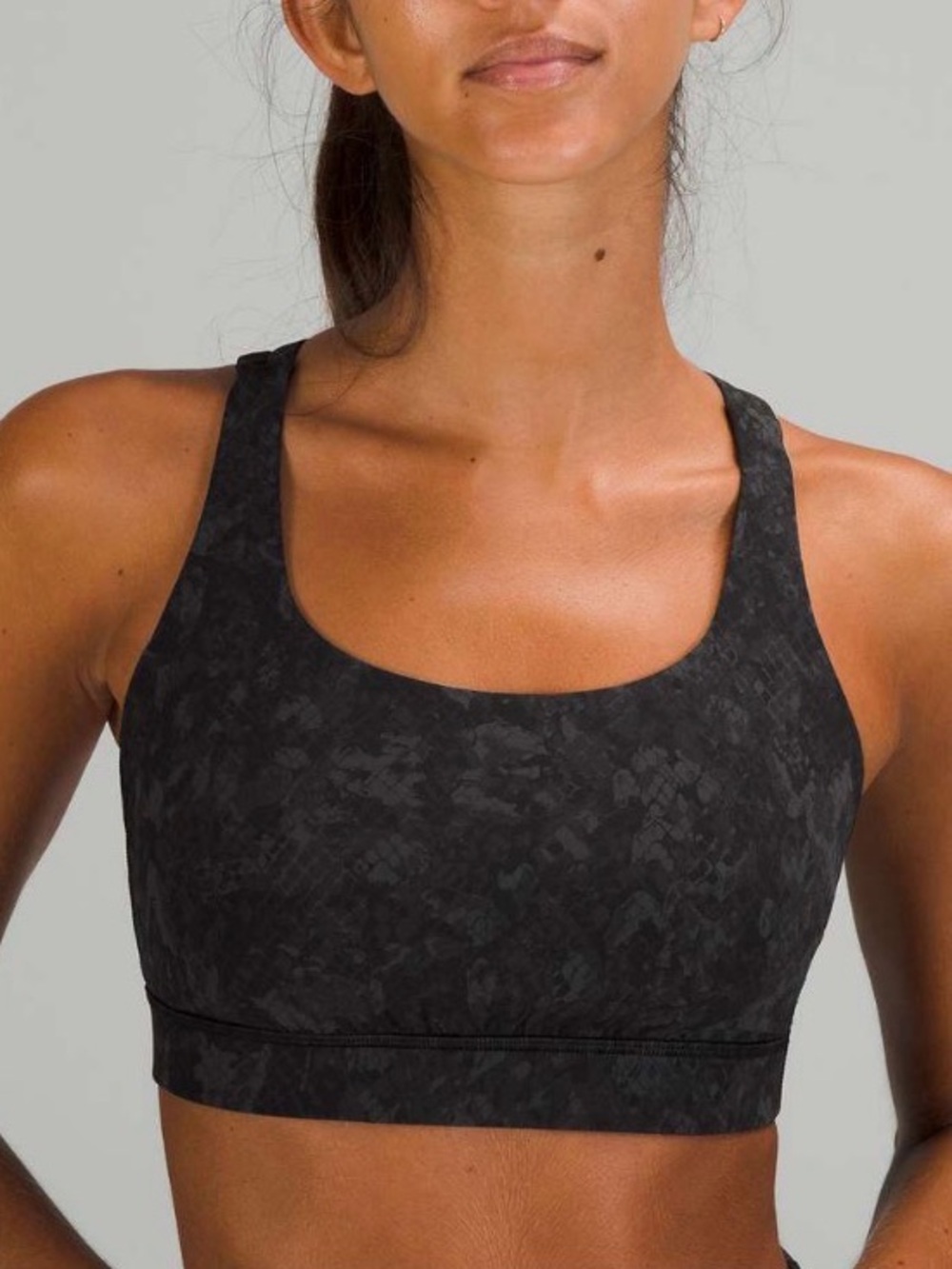 Lululemon Deep Coal Multi Energy Bra (Pad Pockets Missing Inserts)